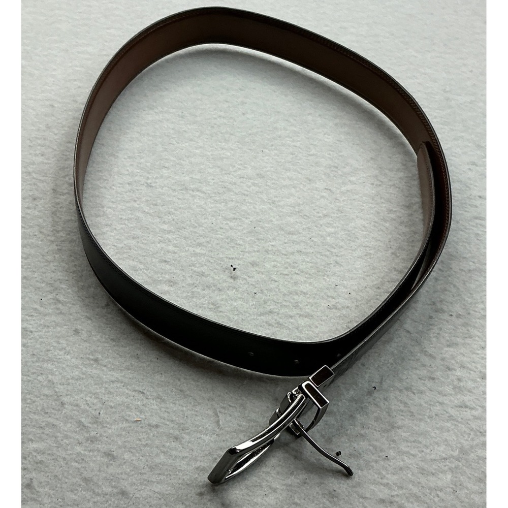 Perry Ellis Reversible Belt Black Brown Swivel Buckle Size 36 Dress Casual